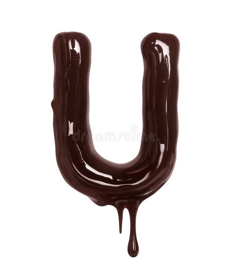 Original Stylish Latin Alphabet Made Of Melted Chocolate Stock Photo