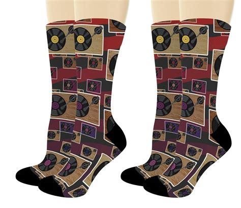 Thiswear Music Teacher Ts Vinyl Record Socks Music Themed T Set