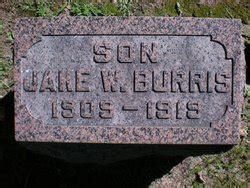 Jacob Willard Burris 1909 1919 Memorial Find A Grave