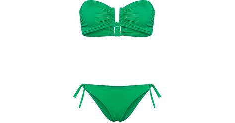 Eres Show Duni Bandeau Style Bikini Set In Green Lyst