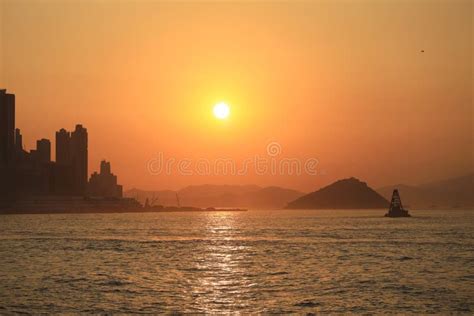 The Sunset At Belcher Bay Kennedy Town Hong Kong Jan