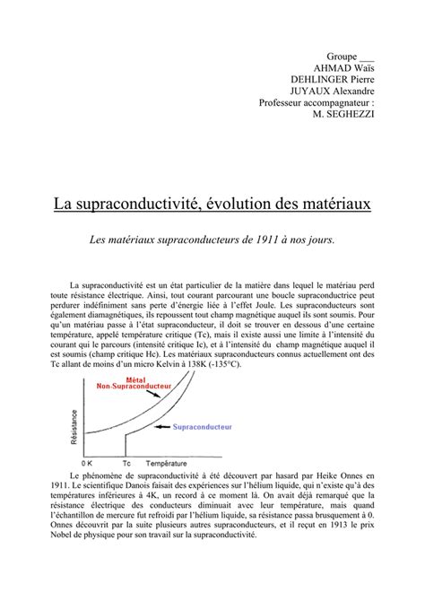 Les Mat Riaux Supraconducteurs