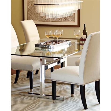 Williams Sonoma Mercer Glass Top Dining Table Aptdeco