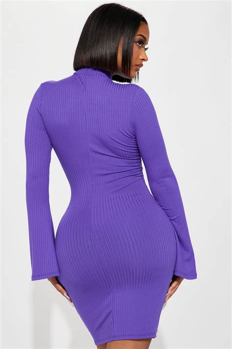 Jojo Ribbed Mini Dress Purple Fashion Nova Dresses Fashion Nova