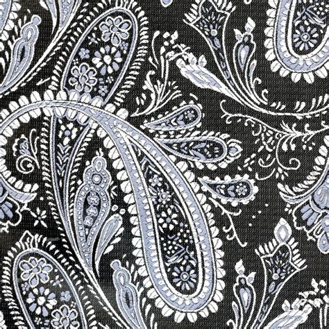 Fabric Polyester Jacquard EU2113 003 Paisley Blk Grey White Richard