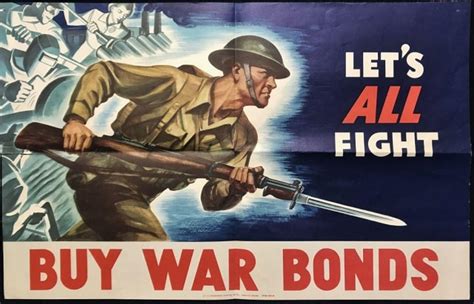 Ww2 War Bond Poster Lets All Fight 1942