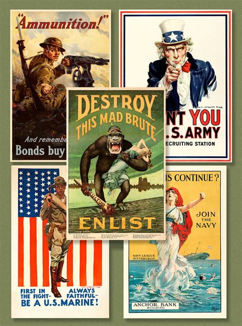 25 WWI Military Propaganda Posters high Quality, Print Resolution ...