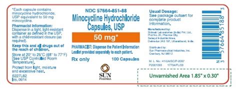 Minocycline Hydrochloride Sun Pharmaceutical Industries Inc Fda