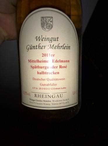 Weingut G Nther Mehrlein Mittelheimer Edelmann Sp Tburgunder Ros