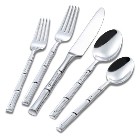 D Bamboo Pattern Stainless Steel Flatware Mirror Polish For Rent