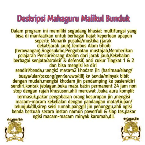 Jual PROGRAM MAHAGURU MALIKUL KUDUK Shopee Indonesia