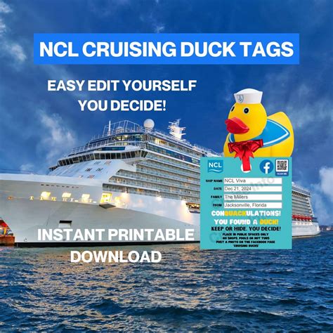 Norwegian Cruising Duck Tags Cruise Duck Tags Template Printable