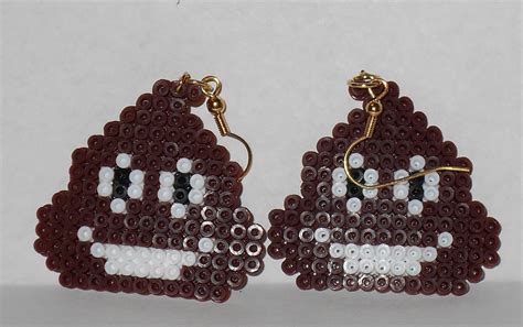 Poop Emojis Earring Mini Perler Bead Etsy