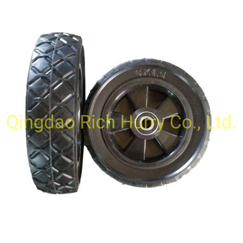 6 Inch 615 Rubber Solid Wheel For Handtruck Or Wheelbarrow China