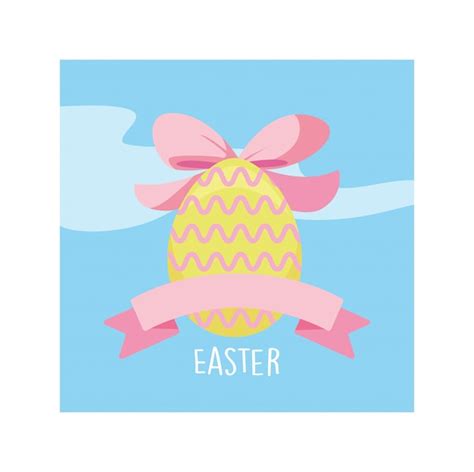 Premium Vector Easter Label With Egg Greeting Card