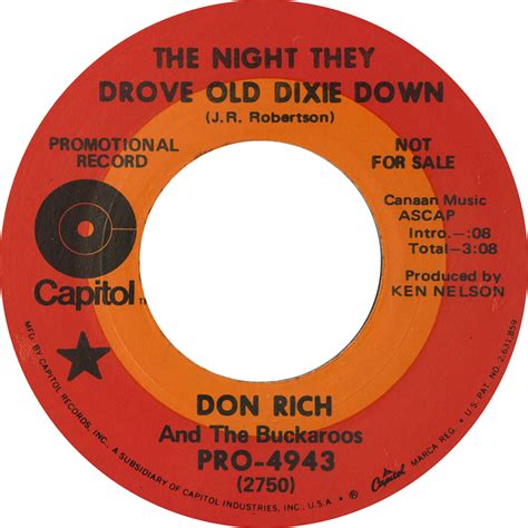 Don Rich — The Night They Drove Old Dixie Down [Vintage Vinyl ...