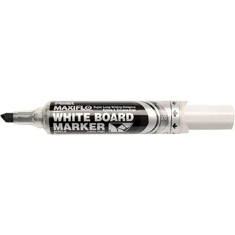 Pentel Marqueur Tableau Blanc Maxiflo Mwl Pointe Biseaut E Large Noir