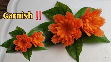 GARNISH WORTEL HIASAN TUMPENG SIMPEL CARROT FLOWER GARNISH YouTube