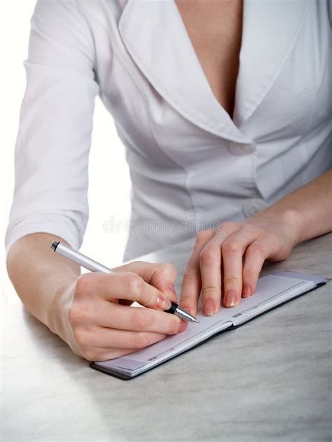 Notebook In Female Hands Stock Image Image Of Trade Page 7964367