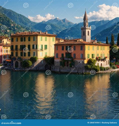 Varenna Town In Como Lake District Italian Traditional Lake Village