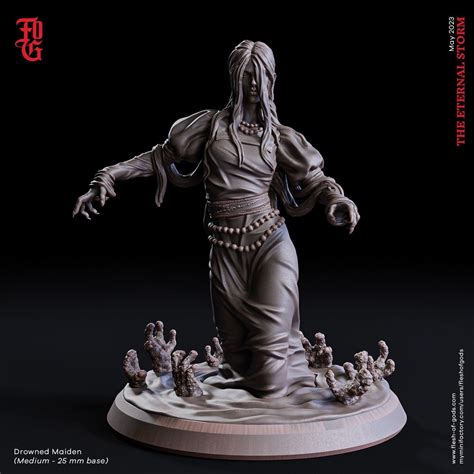 Drowned Maiden Miniature Female Ghost Figurine 32mm Scale Dnd Miniature Dungeons And Dragons Dnd