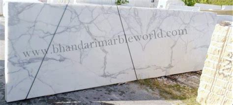 White Polished Finish Indian Statuario Marble For Flooring Thickness