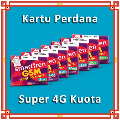 Smartfren Gsm Kartu Perdana Super G Kuota Gb Gb Gb Gb