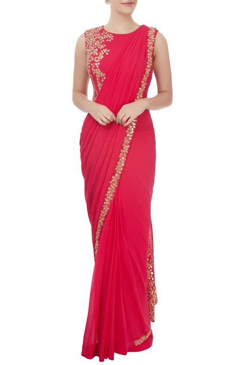 Buy J By Jannat Red Embellished Saree Gown Online Aza Fashions