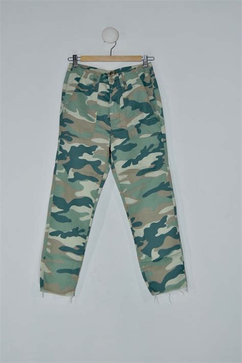 Mother Denim Shaker Chop Crop Fray Camo Garmentory