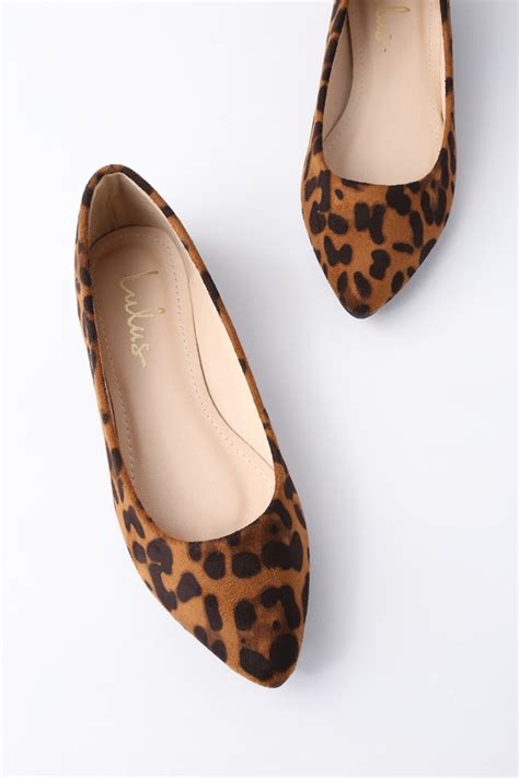 Chic Leopard Print Flats - Suede Flats - Vegan Flats