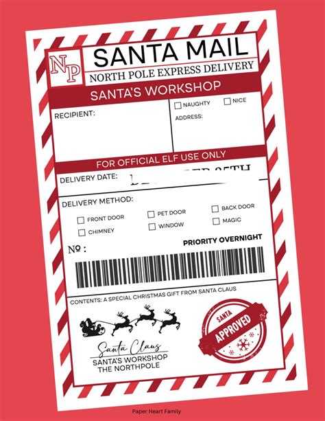 Elf On The Shelf Arrival Printable Shipping Label