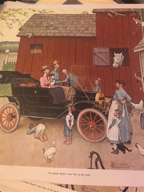 Norman Rockwell Litho Famous Model T Vintage Etsy