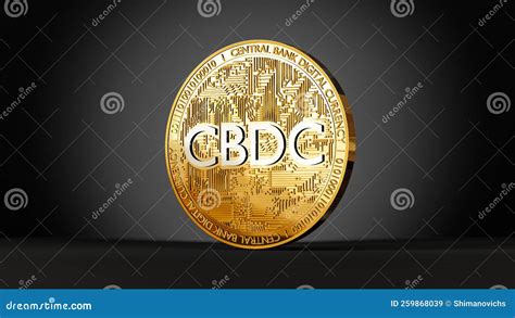 Cbdc Cryptocurrency, Electronic Central Bank Token, Golden Coin on ...