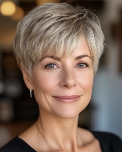 Short Haircuts For Women Over Ash Blonde Layered Pixie