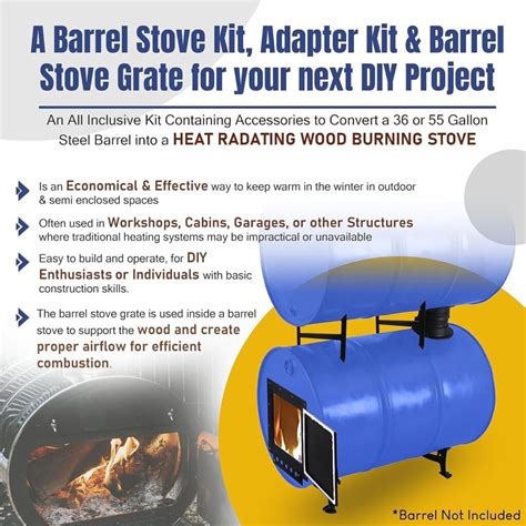 Sonret Barrel Stoves Kit With Double Barrel Wood Stove Kit Perfect