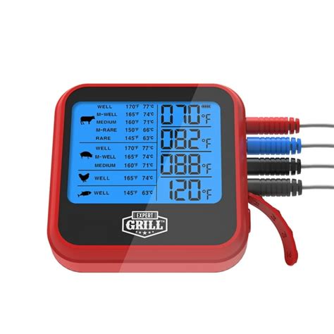 Expert Grill Lcd Display Cooking Thermometer With 4 Temperature Probes