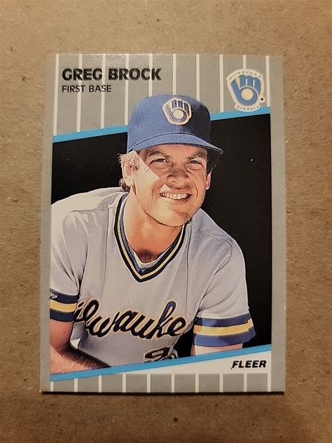 1989 Fleer Milwaukee Brewers Baseball Card 181 Greg Brock EBay