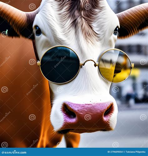 Cow With Glasses Stock Illustration Illustration Of Eyesight 279609054