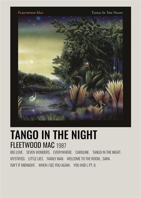 Tango In The Night Fleetwood Mac Tango In The Night Minimalist