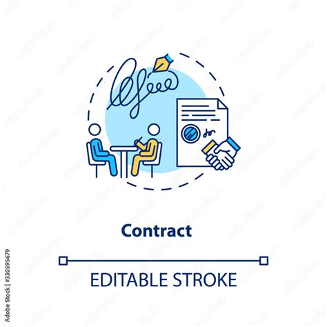 Employment Contract Signing Concept Icon Creative Brief Idea Thin Line