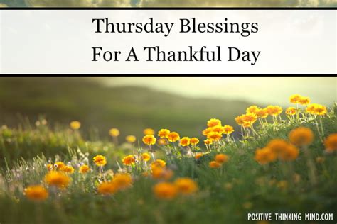 101 Thursday Blessings For A Thankful Day | Positive Thinking Mind