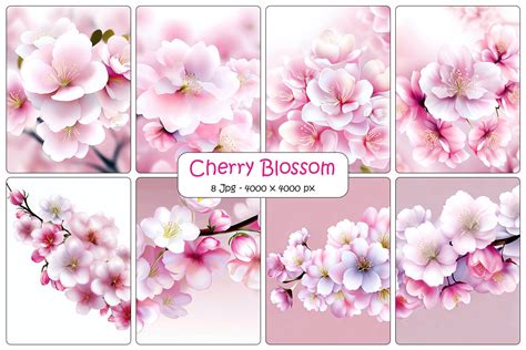 Cherry Blossom Branch Background Graphic by pixeness · Creative Fabrica