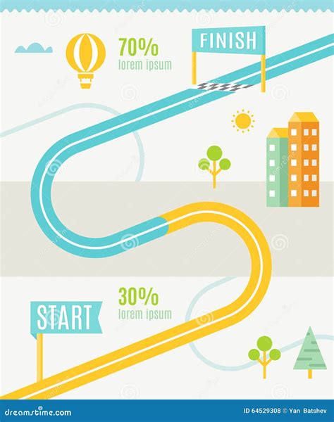 Road Map Infographics Template Vector Illustration | CartoonDealer.com ...