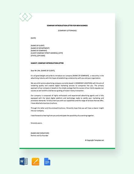 Free Sample Business Introduction Letter Templates In Pdf Word