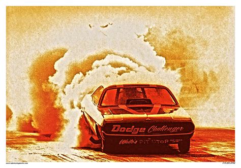 Vintage Reproduction Racing Poster Dodge Challenger Funny Car Etsy