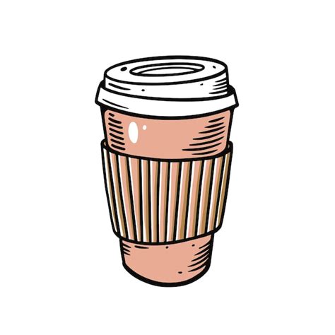 Premium Vector Coffee Cup Coffee To Go Hand Drawn Colorful Cartoon