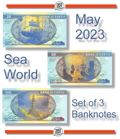 Banknote of Earth 20,50,100 Miles 2023 Unc Specimen