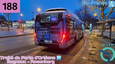 BUS 188 RATP Trajet à bord d un Iveco Urbanway 12 Hybride N⁰6197