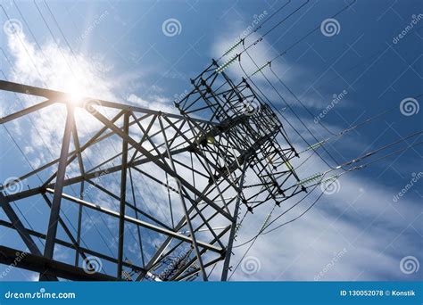 Support Of Line Of Electricity Transmissions Stock Photo Image Of