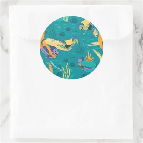 Luca | Alberto & Luca Swim With Fish Pattern Classic Round Sticker | Zazzle